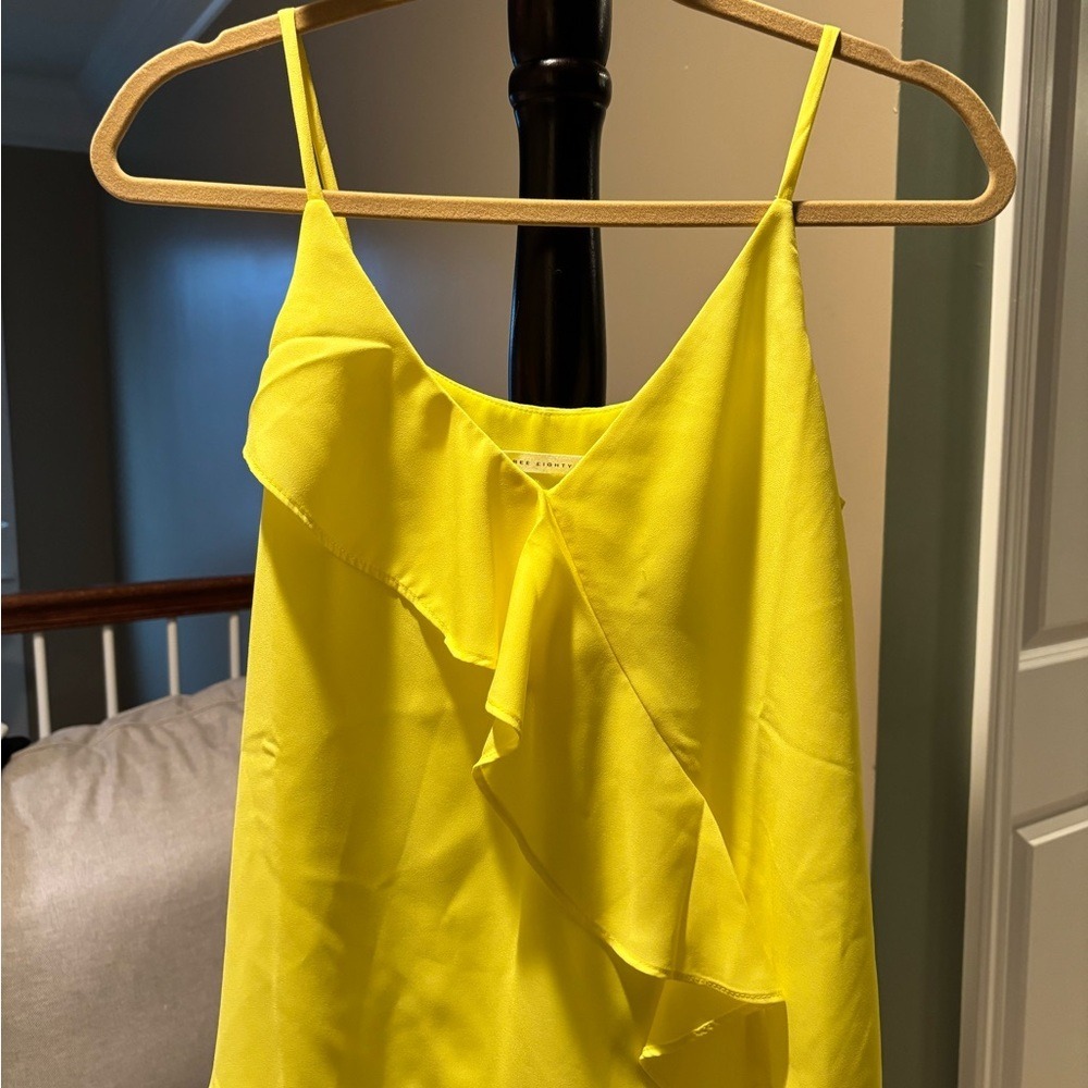 382 Three‎ Eighty Two Vibrant Yellow Ruffle Camisole size XS